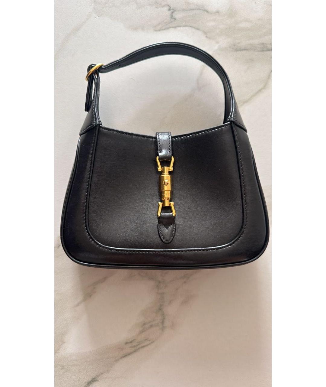 GUCCI Черная кожаная сумка с короткими ручками, фото 9