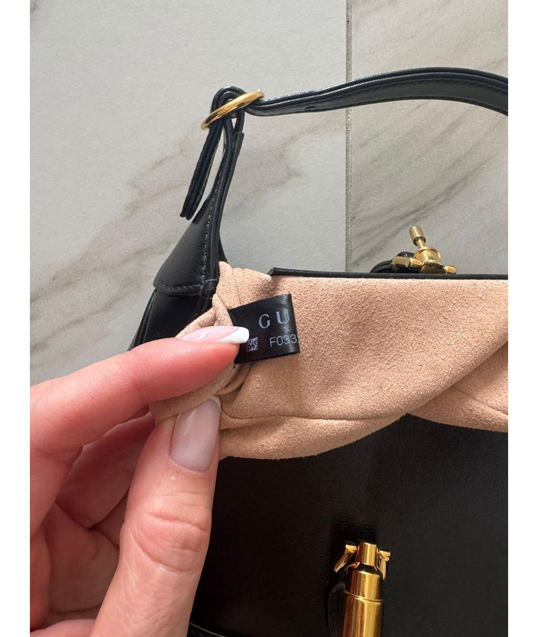 GUCCI Черная кожаная сумка с короткими ручками, фото 6