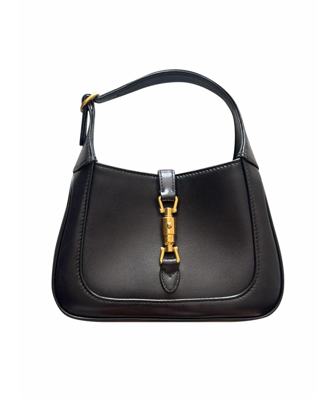 GUCCI Черная кожаная сумка с короткими ручками, фото 1