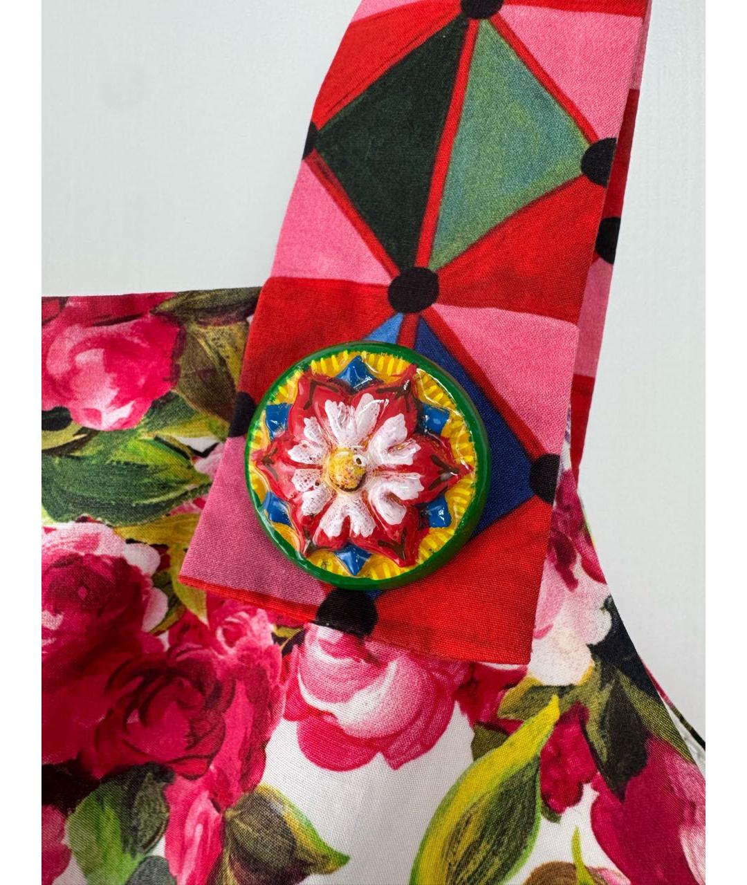 DOLCE&GABBANA Мульти хлопковое коктейльное платье, фото 5