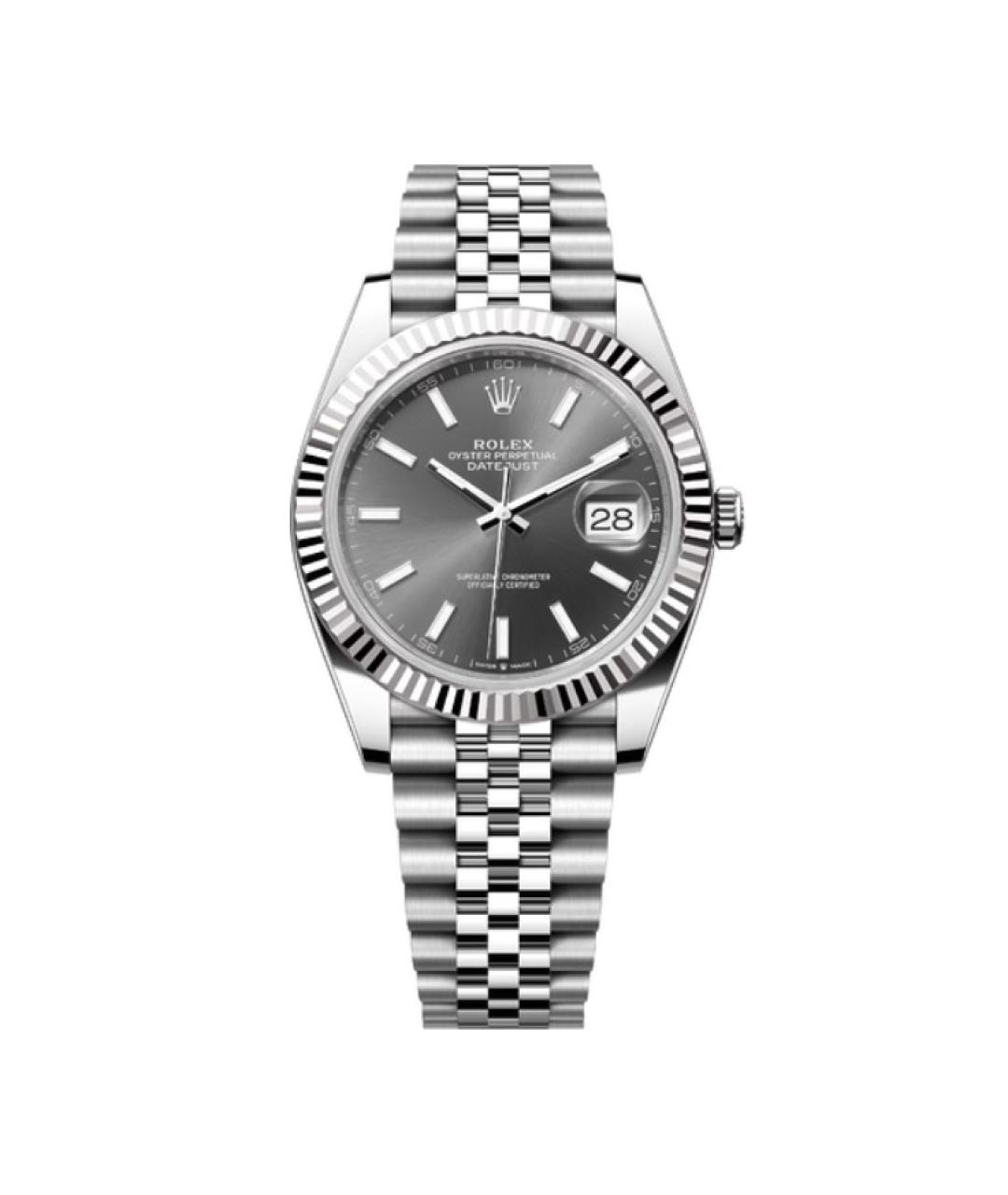 ROLEX Серебряные платиновые часы, фото 5