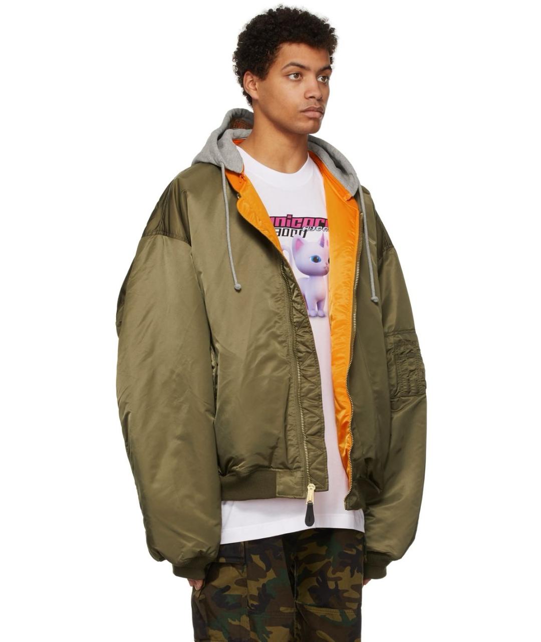 VETEMENTS Зеленая синтетическая куртка, фото 6