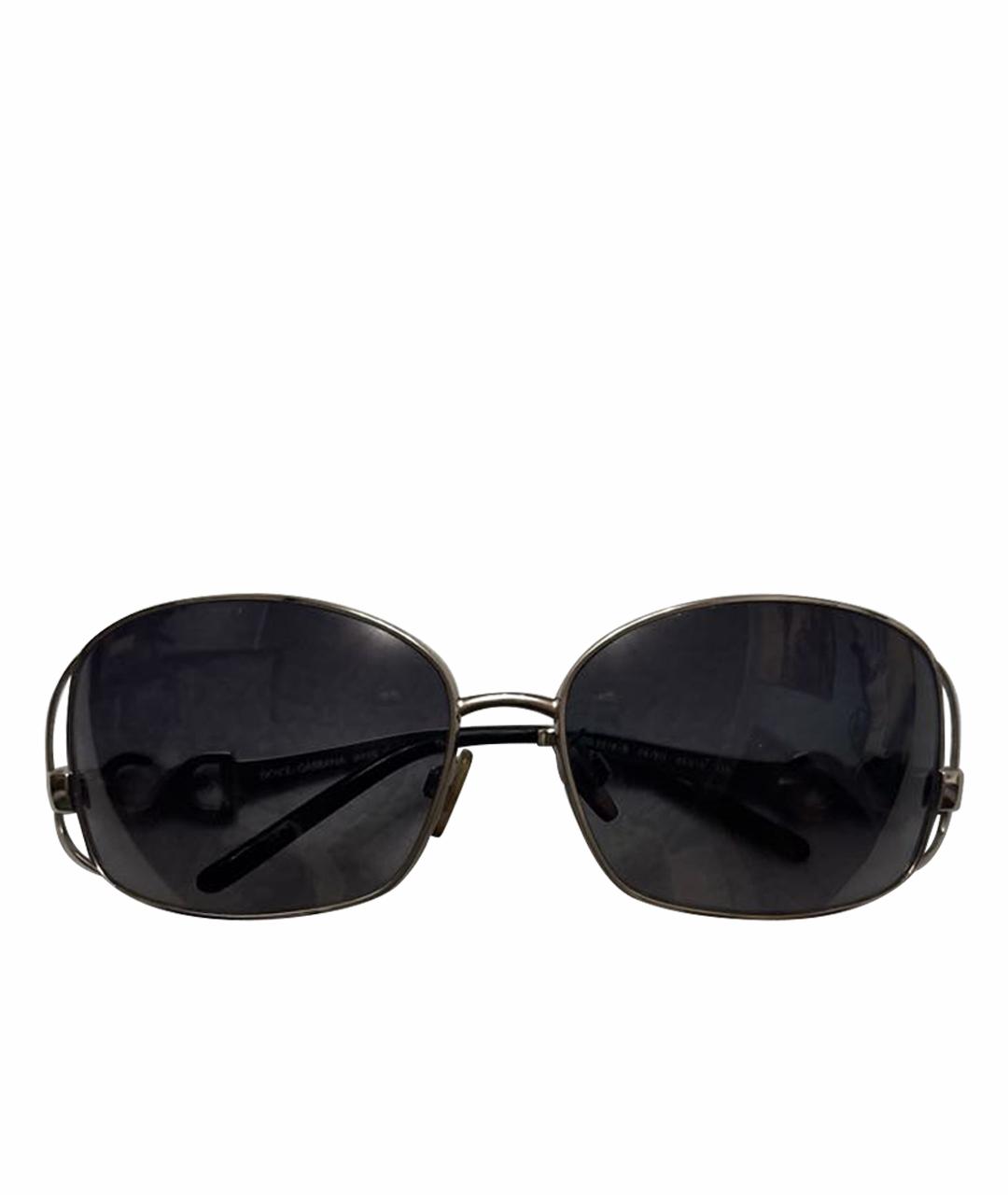 DOLCE&GABBANA Серебряные металлические солнцезащитные очки, фото 1