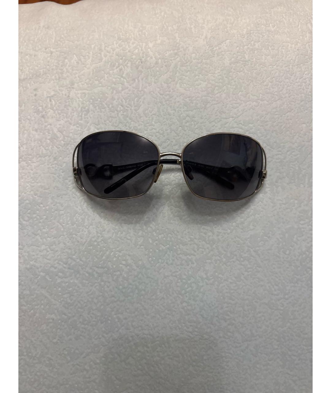 DOLCE&GABBANA Серебряные металлические солнцезащитные очки, фото 8
