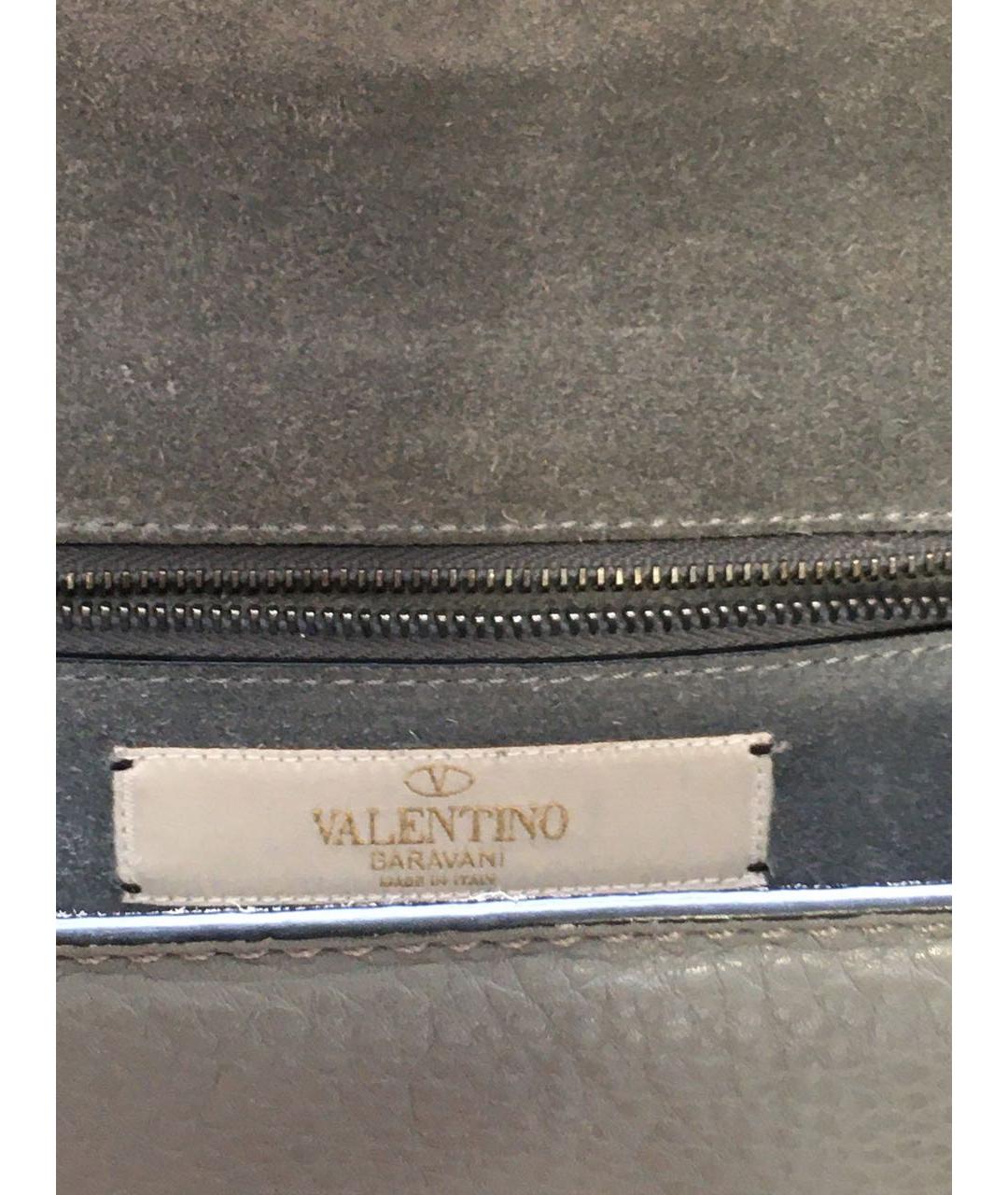 VALENTINO Бирюзовая кожаная сумка через плечо, фото 5