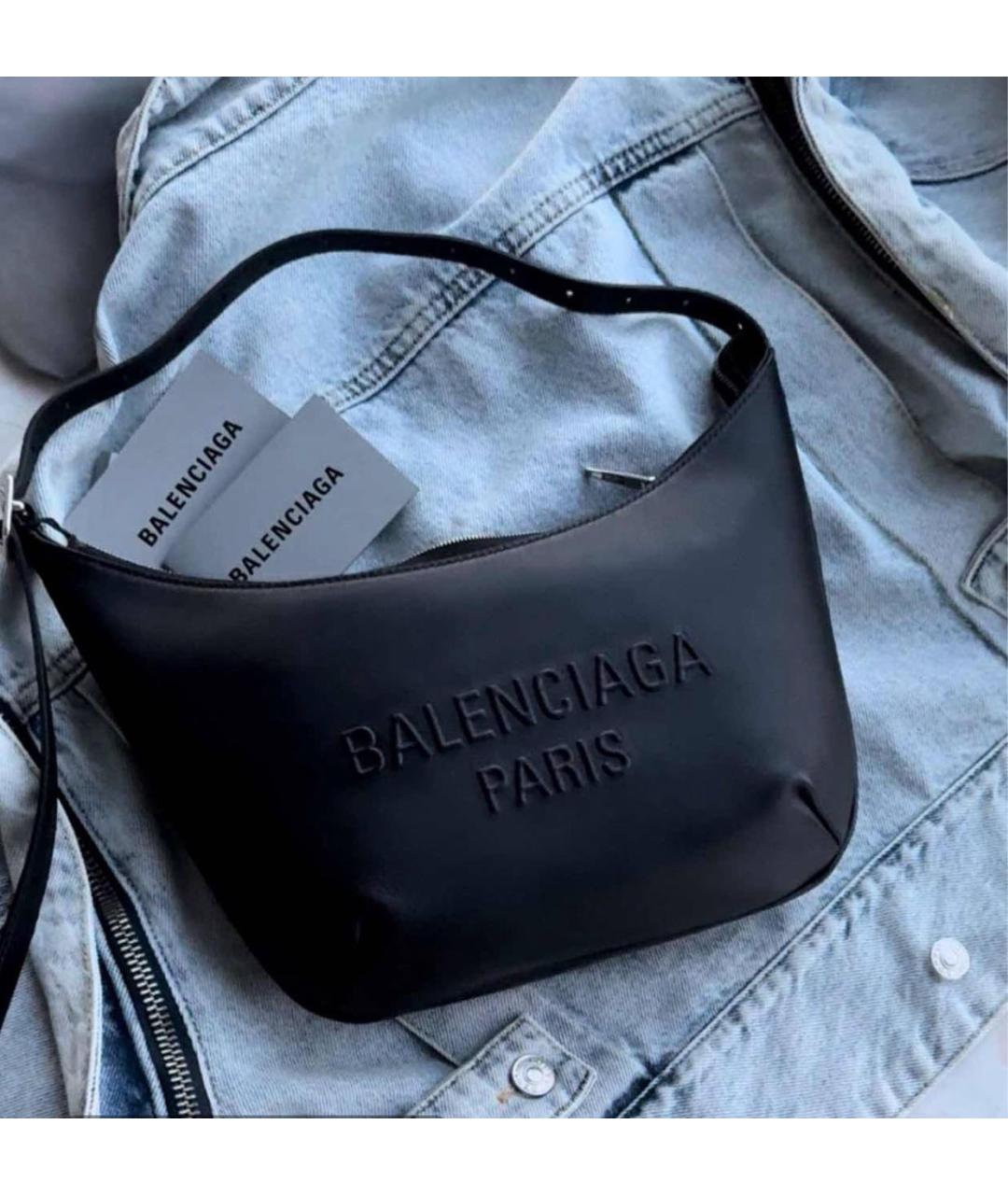 BALENCIAGA Черная кожаная сумка с короткими ручками, фото 2