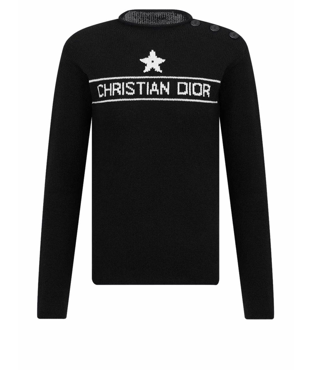 CHRISTIAN DIOR Черный кашемировый джемпер / свитер, фото 1