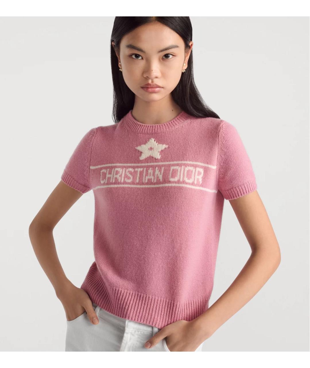 CHRISTIAN DIOR Розовый кашемировый джемпер / свитер, фото 4