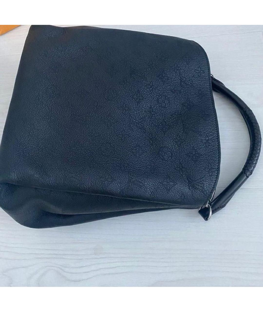 LOUIS VUITTON Черная кожаная сумка тоут, фото 3