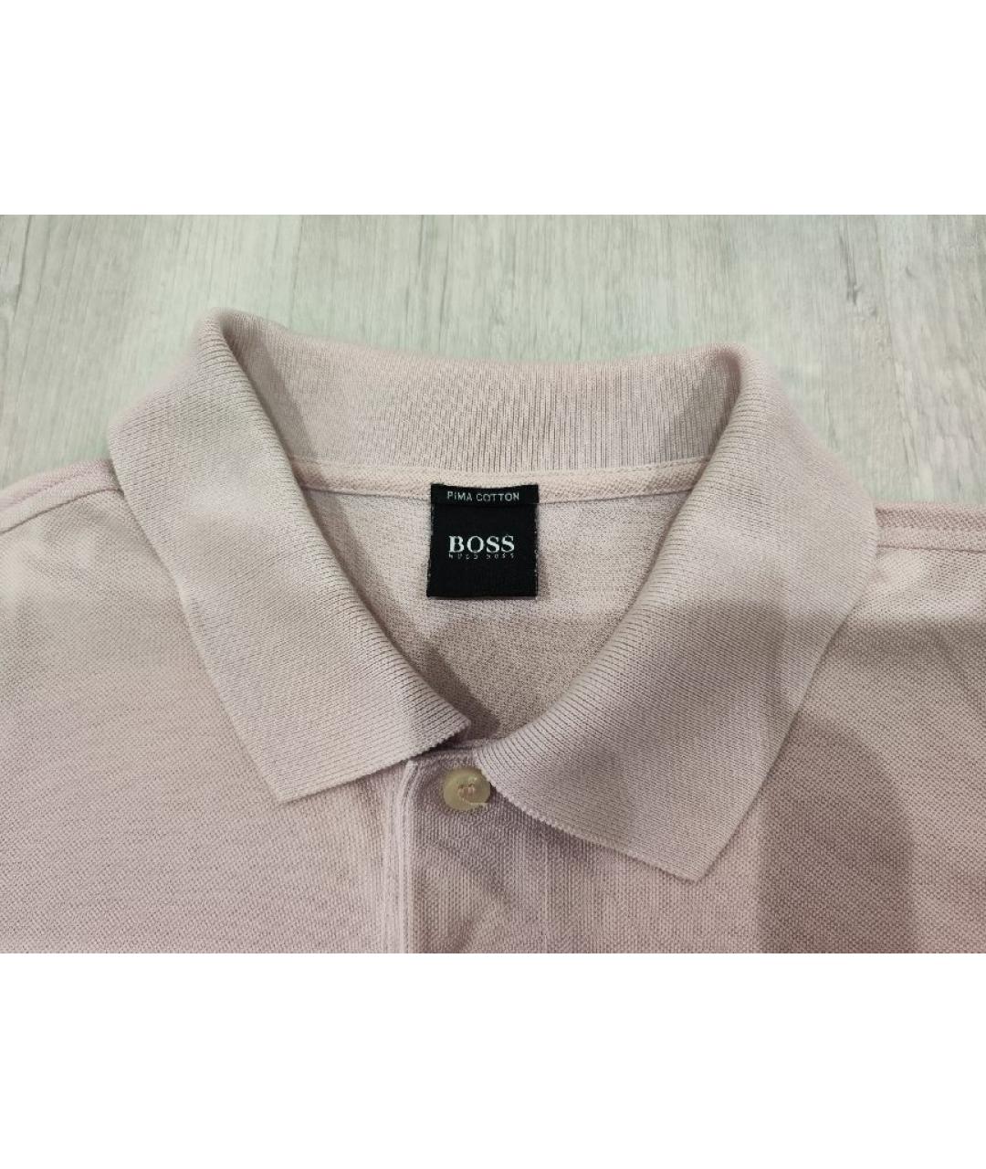 HUGO BOSS Розовое хлопковое поло с коротким рукавом, фото 3