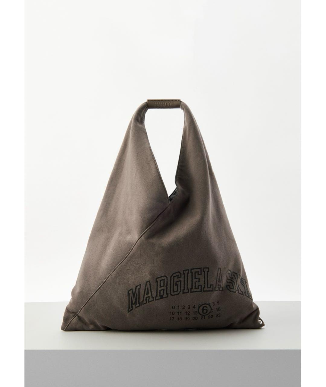 MAISON MARGIELA Серая хлопковая сумка через плечо, фото 6