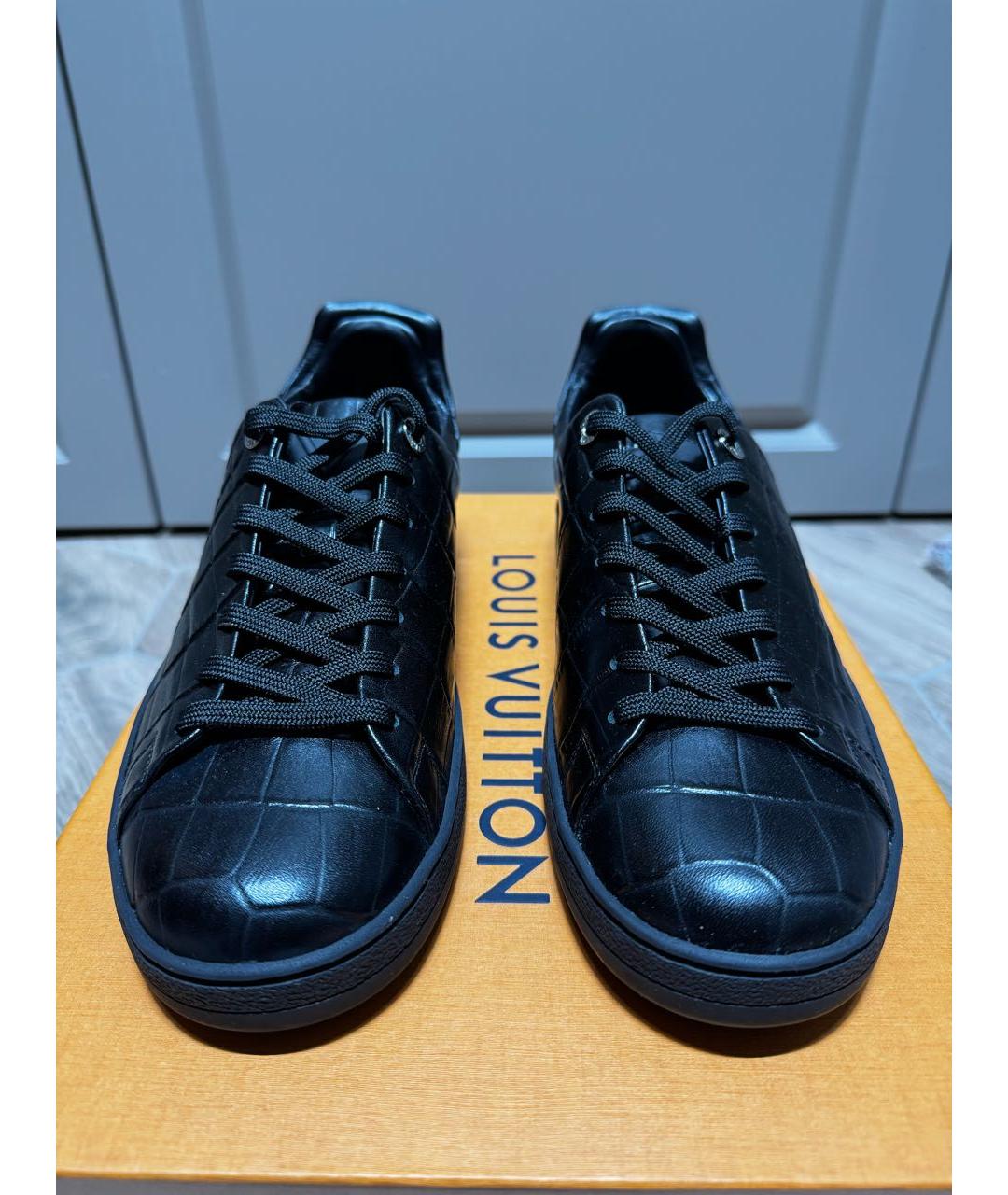LOUIS VUITTON Черные кожаные низкие кроссовки / кеды, фото 6