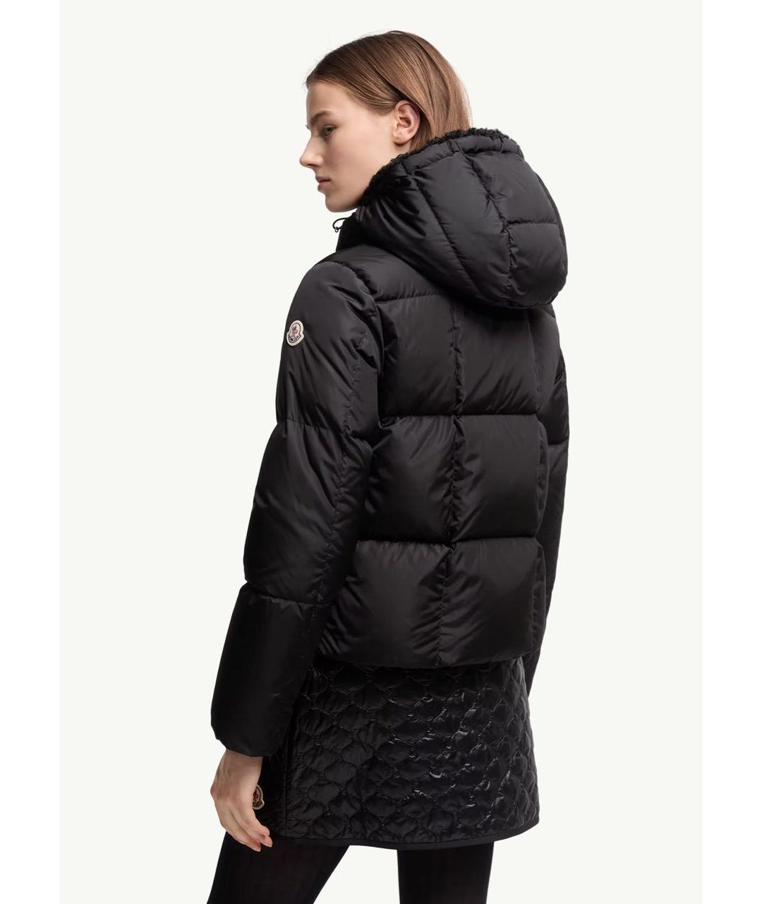 MONCLER Черный пуховик, фото 4