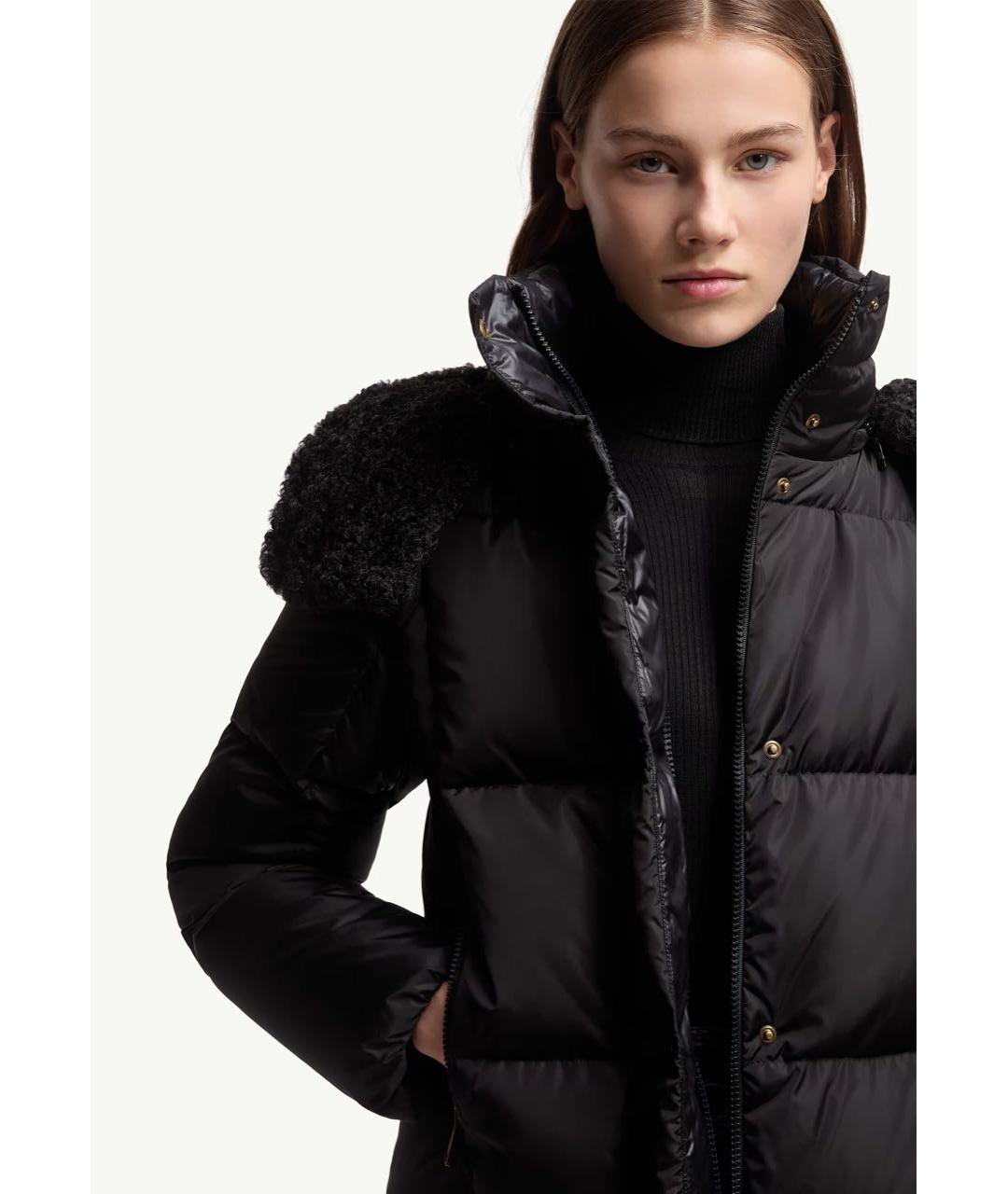 MONCLER Черный пуховик, фото 2