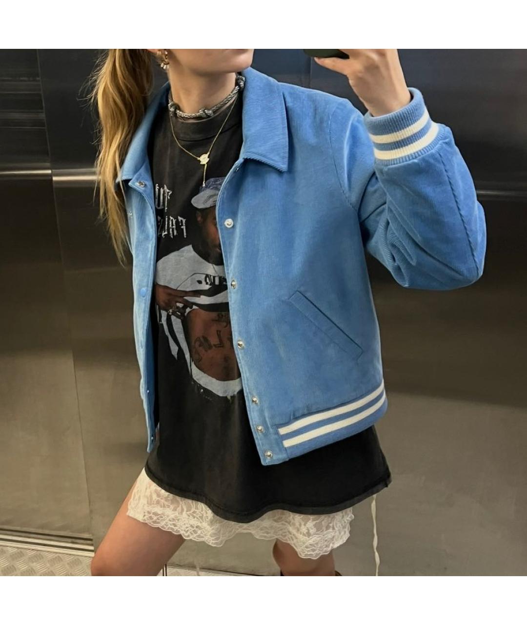 SPORTY AND RICH Голубая хлопковая куртка, фото 3