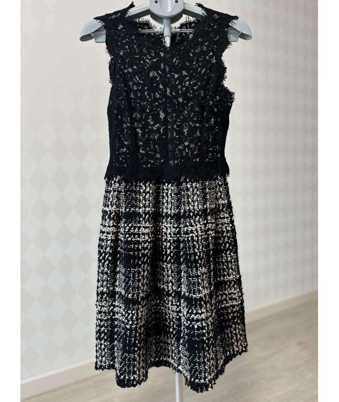 DOLCE&GABBANA Черное твидовое повседневное платье, фото 3