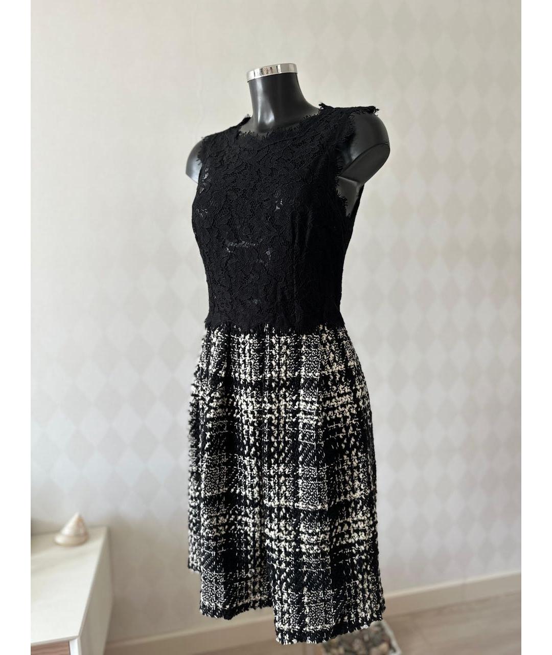 DOLCE&GABBANA Черное твидовое повседневное платье, фото 2