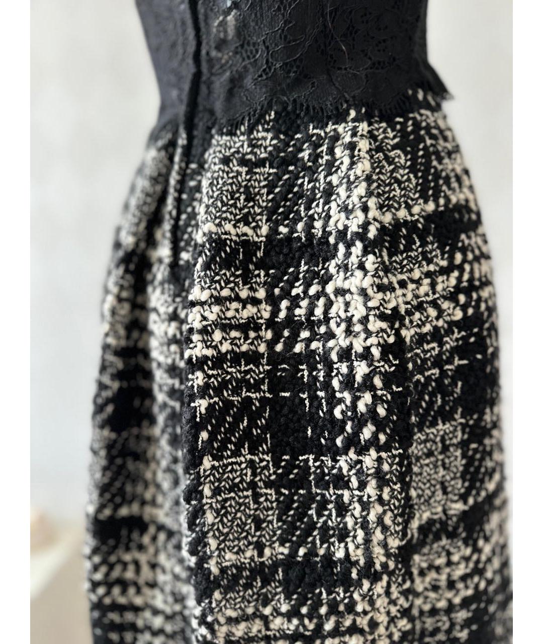 DOLCE&GABBANA Черное твидовое повседневное платье, фото 8