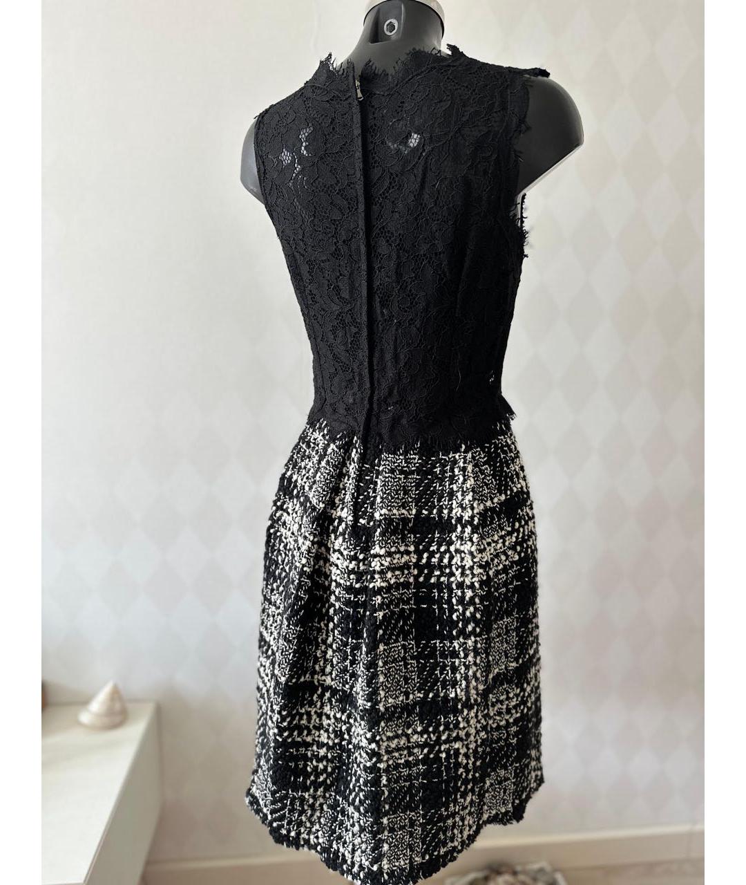 DOLCE&GABBANA Черное твидовое повседневное платье, фото 3