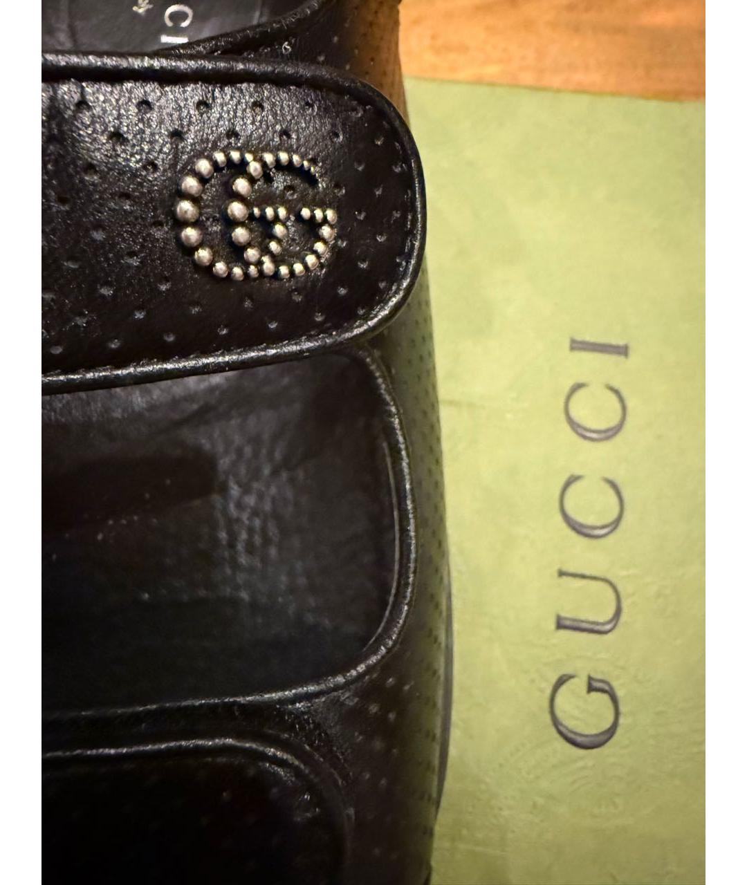 GUCCI Черные кожаные сандалии, фото 5