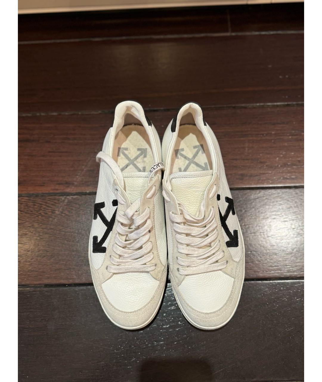 OFF-WHITE Белые кожаные кеды, фото 3