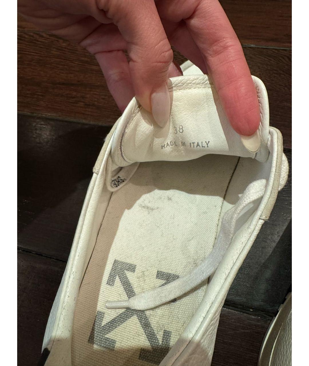 OFF-WHITE Белые кожаные кеды, фото 6