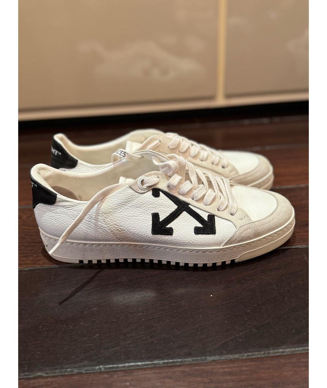 OFF-WHITE Белые кожаные кеды, фото 7