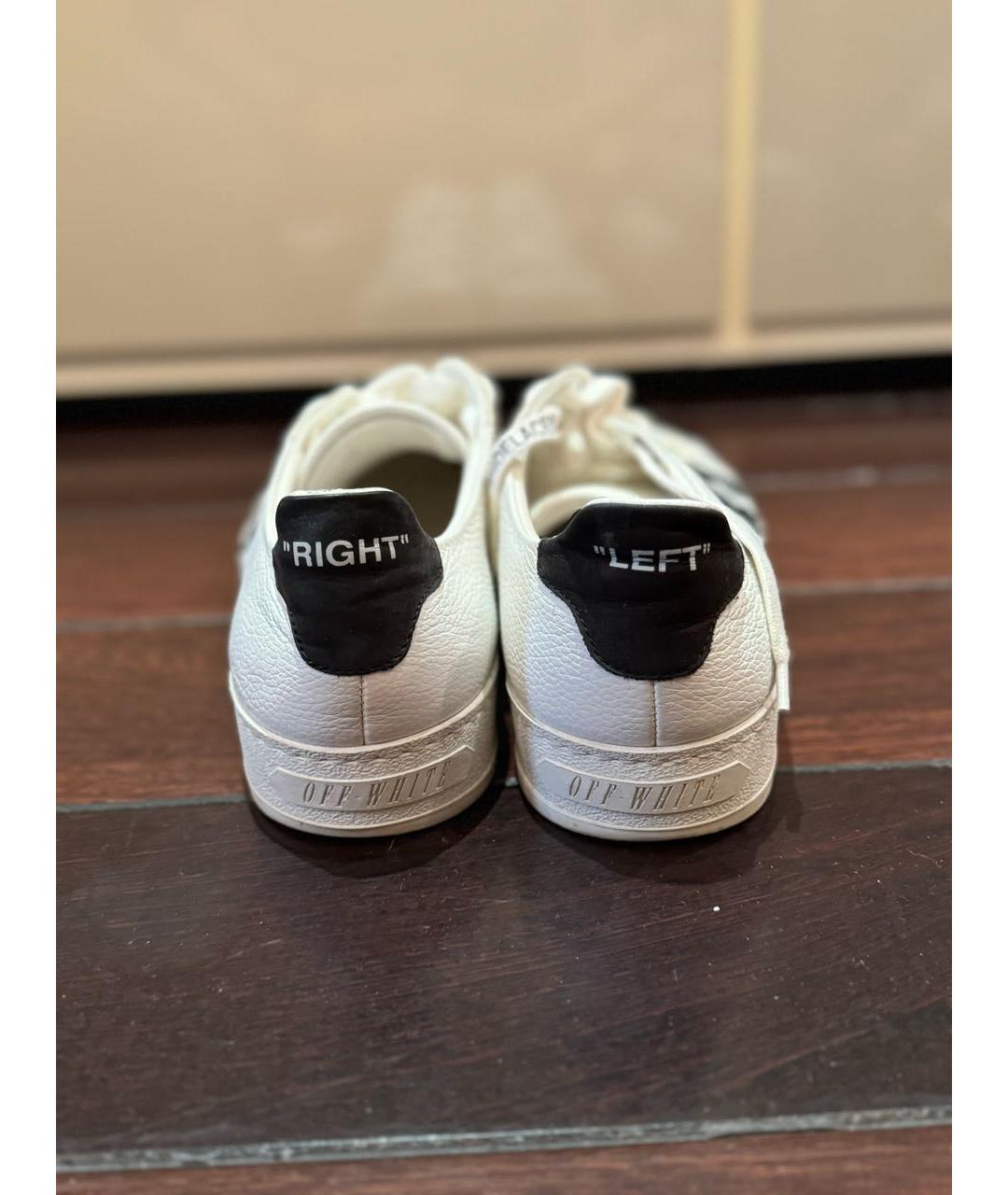 OFF-WHITE Белые кожаные кеды, фото 4