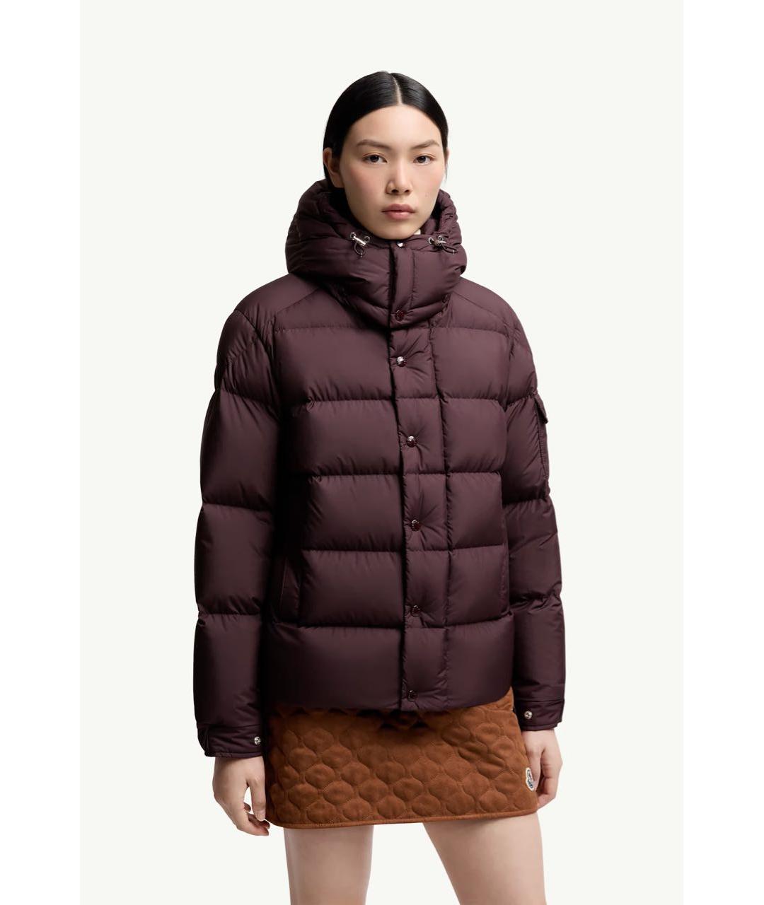 MONCLER Бордовый пуховик, фото 2