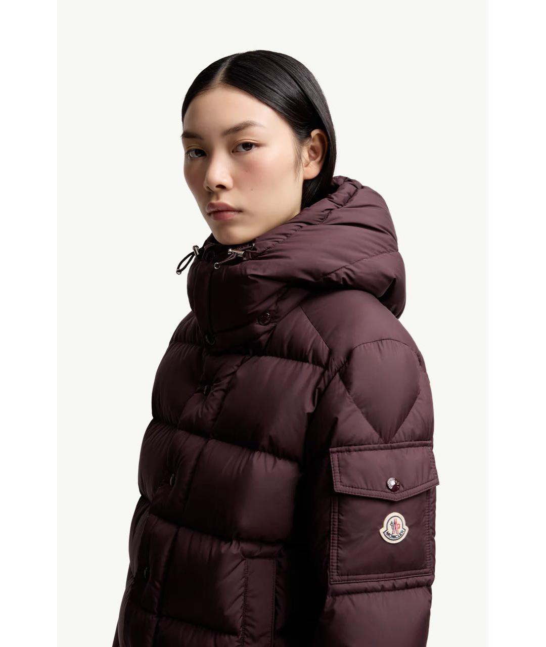 MONCLER Бордовый пуховик, фото 4