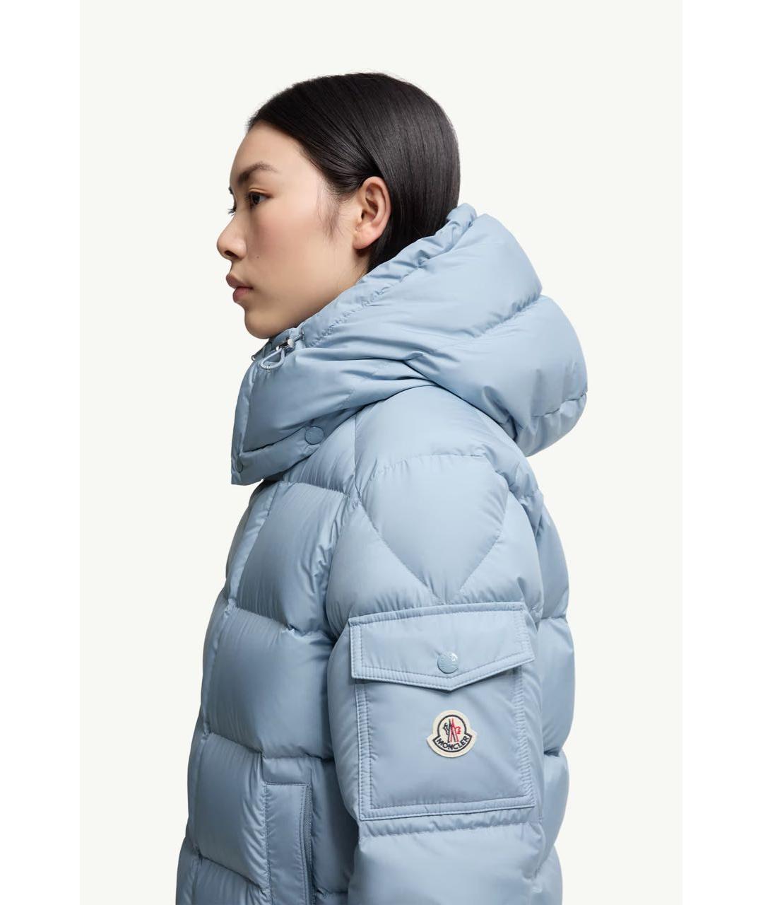 MONCLER Голубой пуховик, фото 4