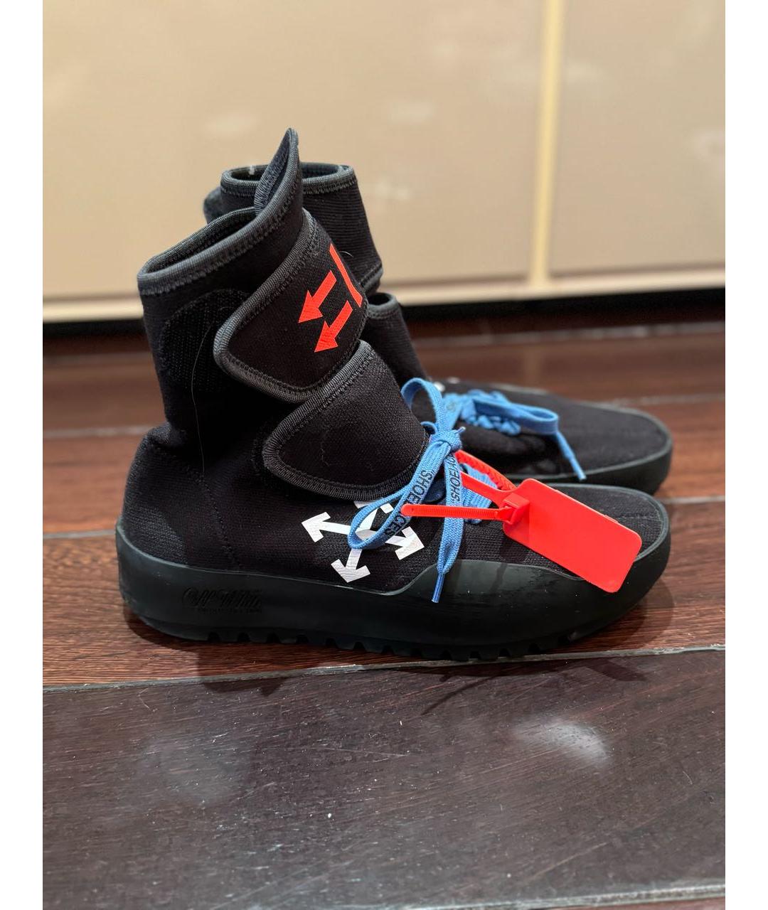 OFF-WHITE Черные текстильные кеды, фото 5