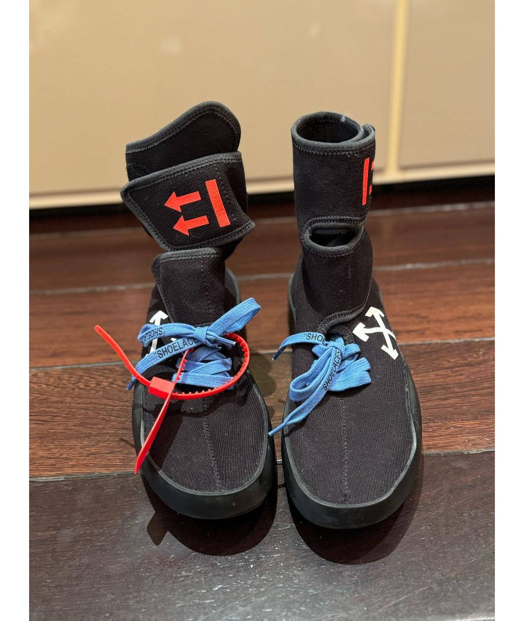 OFF-WHITE Черные текстильные кеды, фото 2