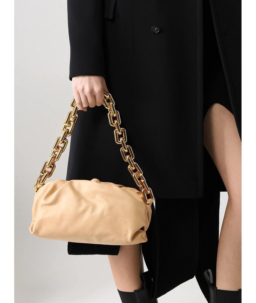 BOTTEGA VENETA Бежевая кожаная сумка с короткими ручками, фото 8