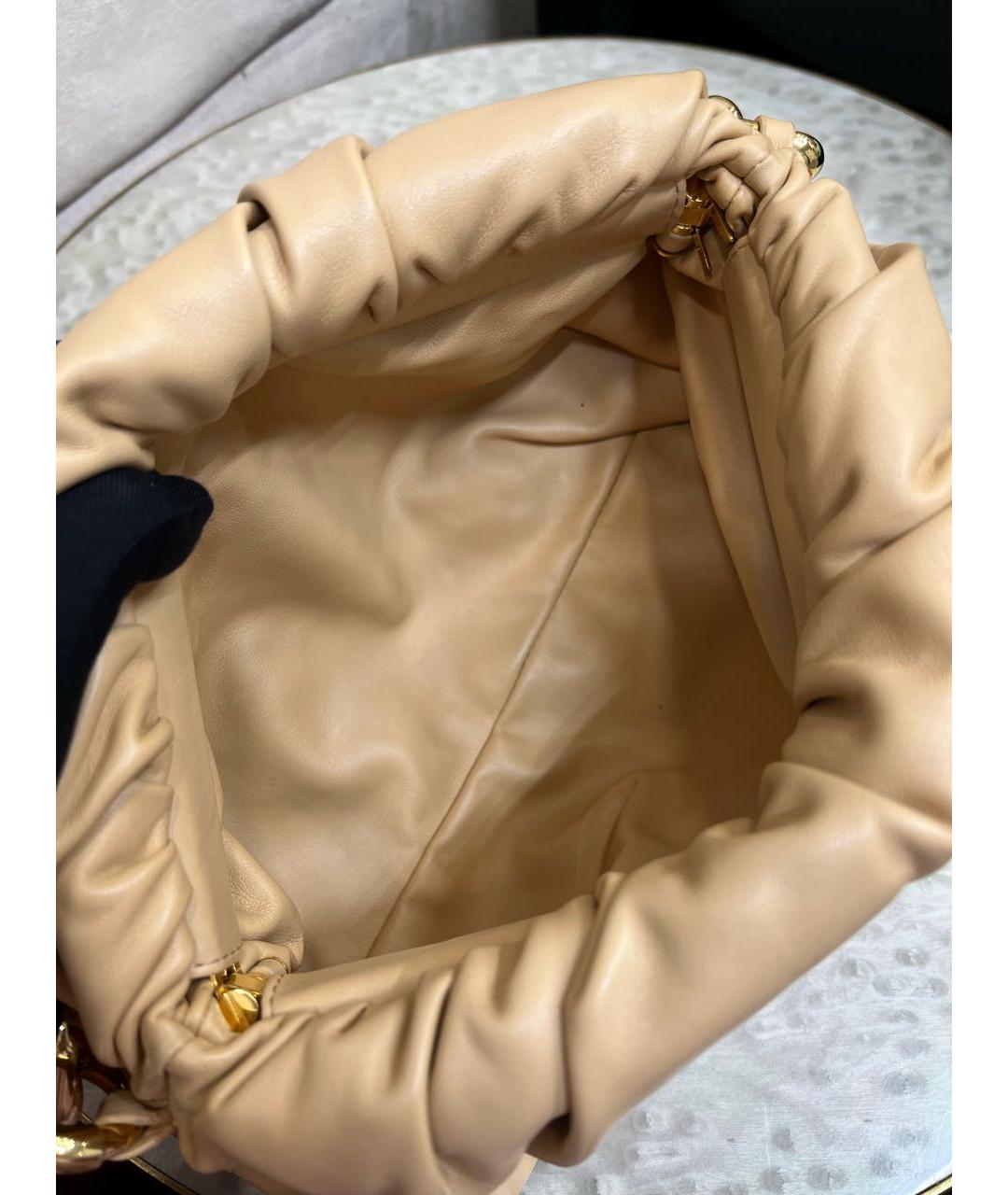 BOTTEGA VENETA Бежевая кожаная сумка с короткими ручками, фото 4