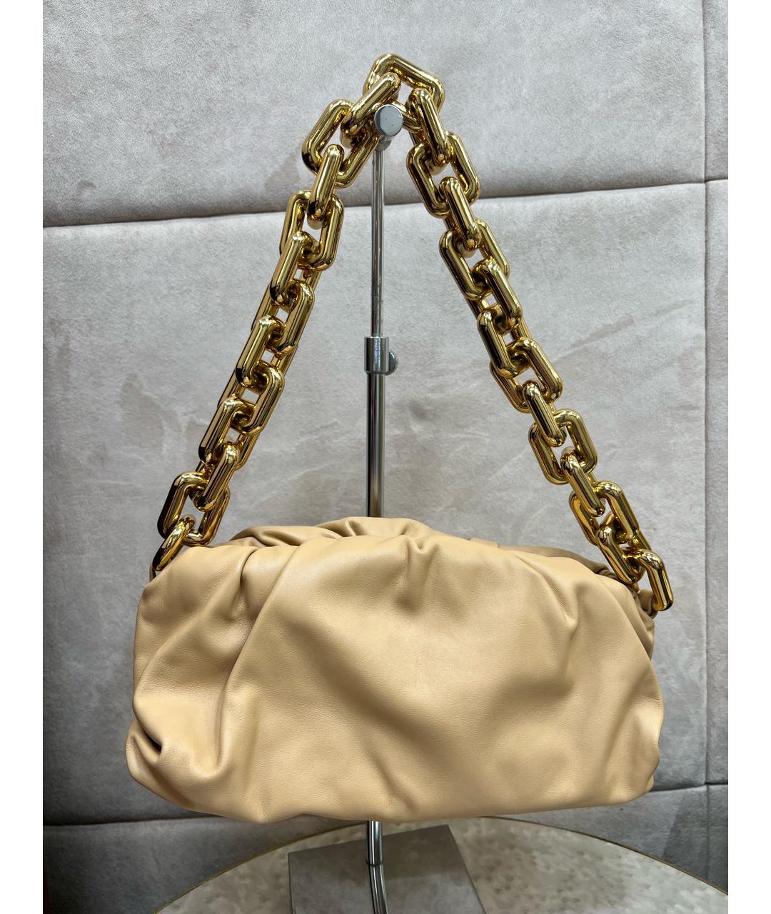 BOTTEGA VENETA Бежевая кожаная сумка с короткими ручками, фото 9