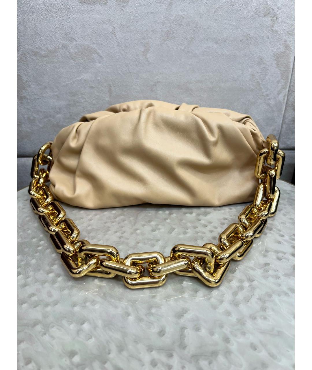 BOTTEGA VENETA Бежевая кожаная сумка с короткими ручками, фото 2