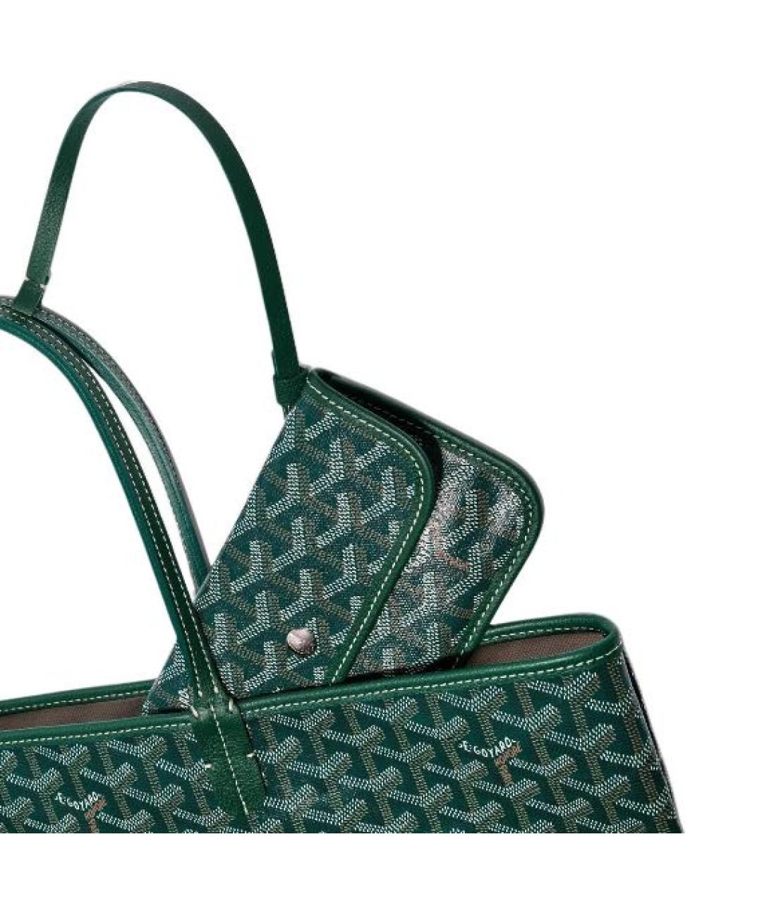 GOYARD Зеленая кожаная сумка тоут, фото 3