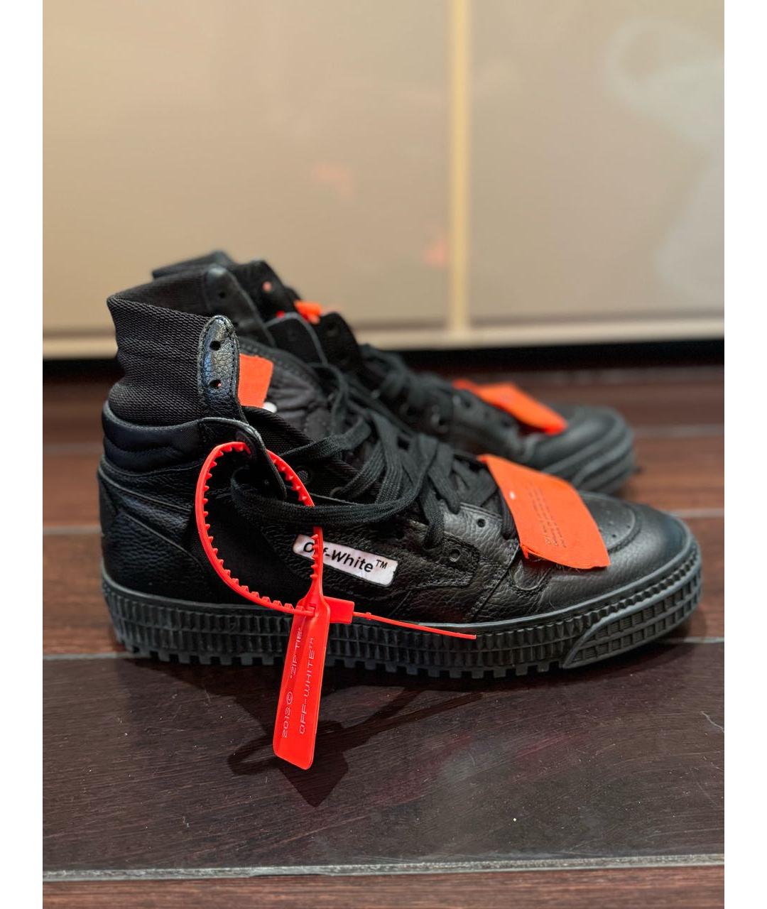 OFF-WHITE Черные кожаные кеды, фото 5