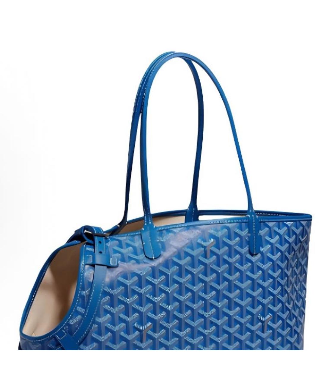 GOYARD Голубая кожаная сумка тоут, фото 2