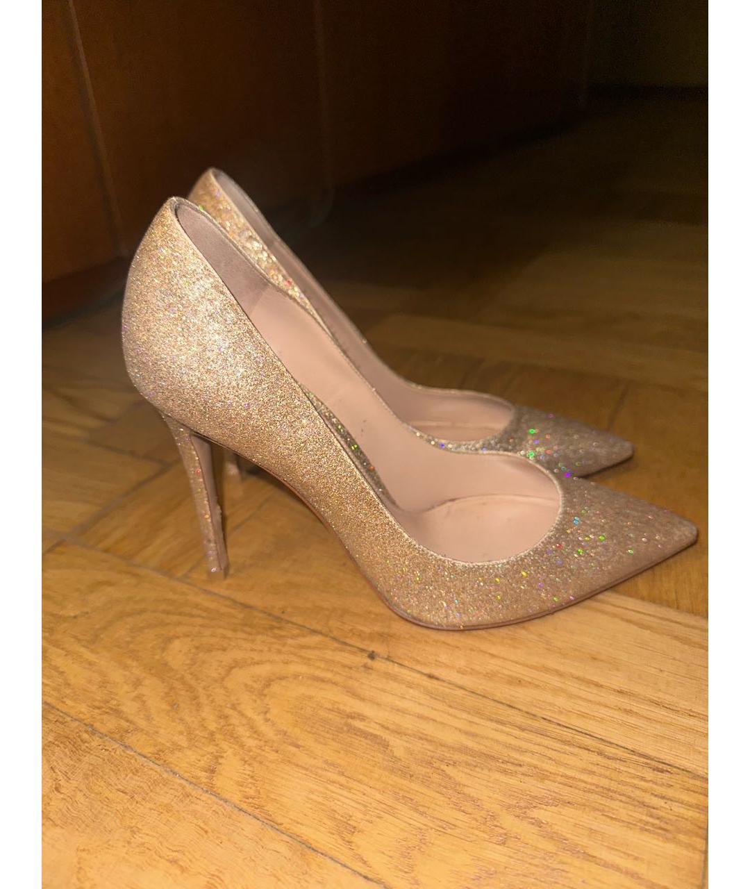 GIANVITO ROSSI Золотые кожаные туфли, фото 6
