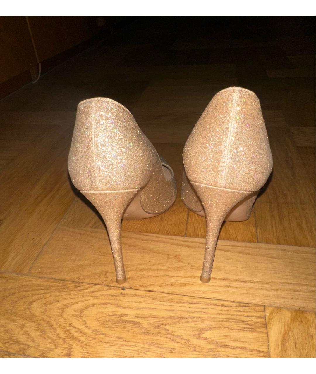 GIANVITO ROSSI Золотые кожаные туфли, фото 4