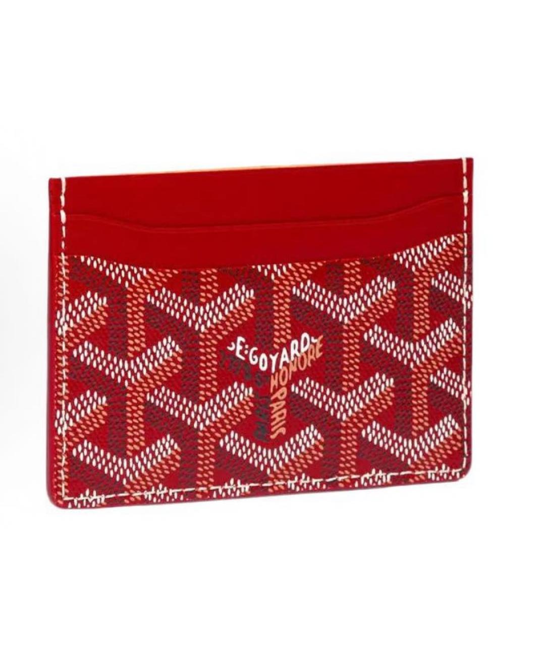 GOYARD Красный кожаный кардхолдер, фото 4