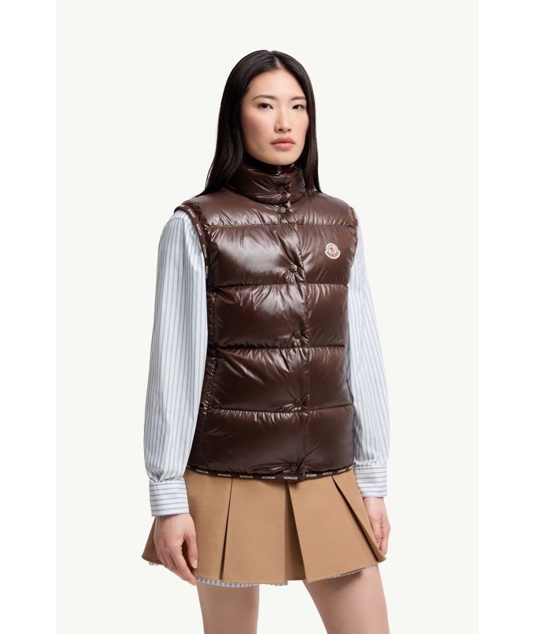 MONCLER Коричневый жилет, фото 2