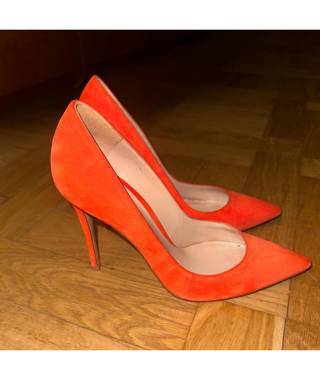 GIANVITO ROSSI Оранжевое замшевые туфли, фото 7