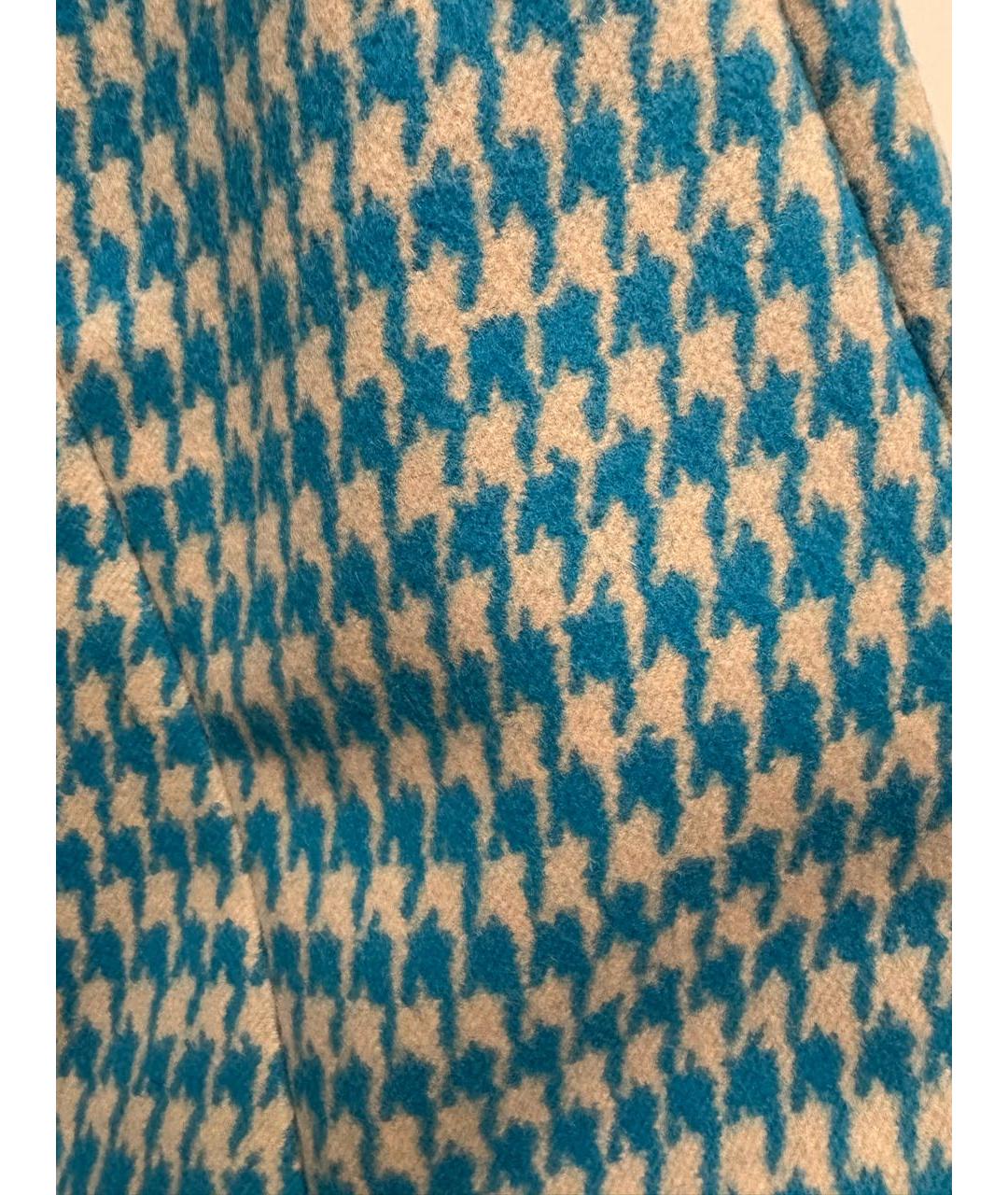 PRADA Голубая шерстяная юбка мини, фото 4