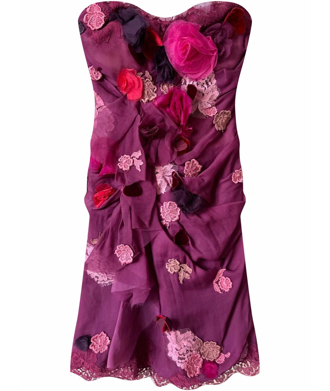 DOLCE&GABBANA Мульти шелковое коктейльное платье, фото 1