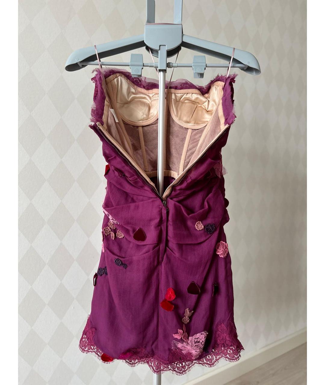 DOLCE&GABBANA Мульти шелковое коктейльное платье, фото 3