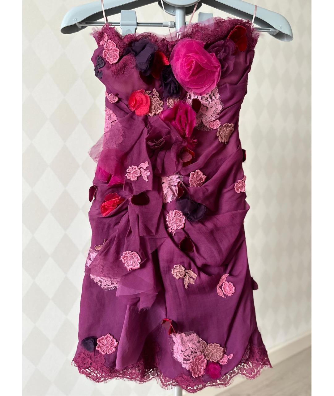 DOLCE&GABBANA Мульти шелковое коктейльное платье, фото 6