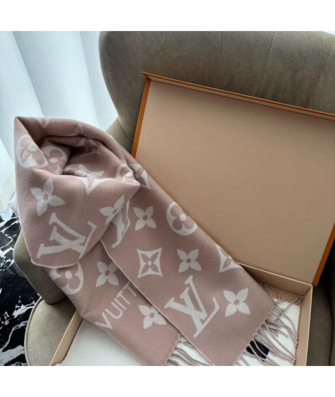 LOUIS VUITTON Бежевый хлопковый шарф, фото 3